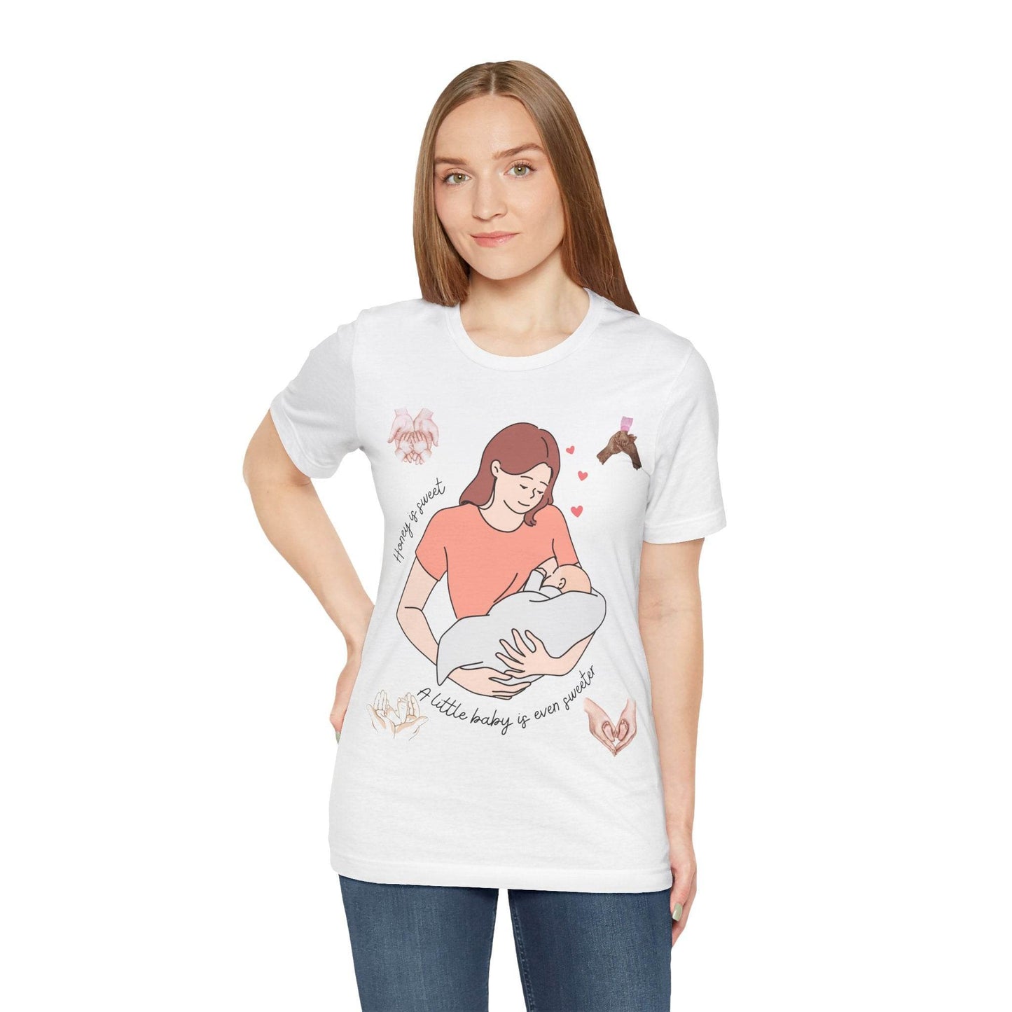 Mom and Baby Sweetness Unisex Tee, Family Love Shirt, Motherhood Gift, New Mom Present, Baby Shower T-shirt, Honey and Baby Picture Top - TRP Custom Co.