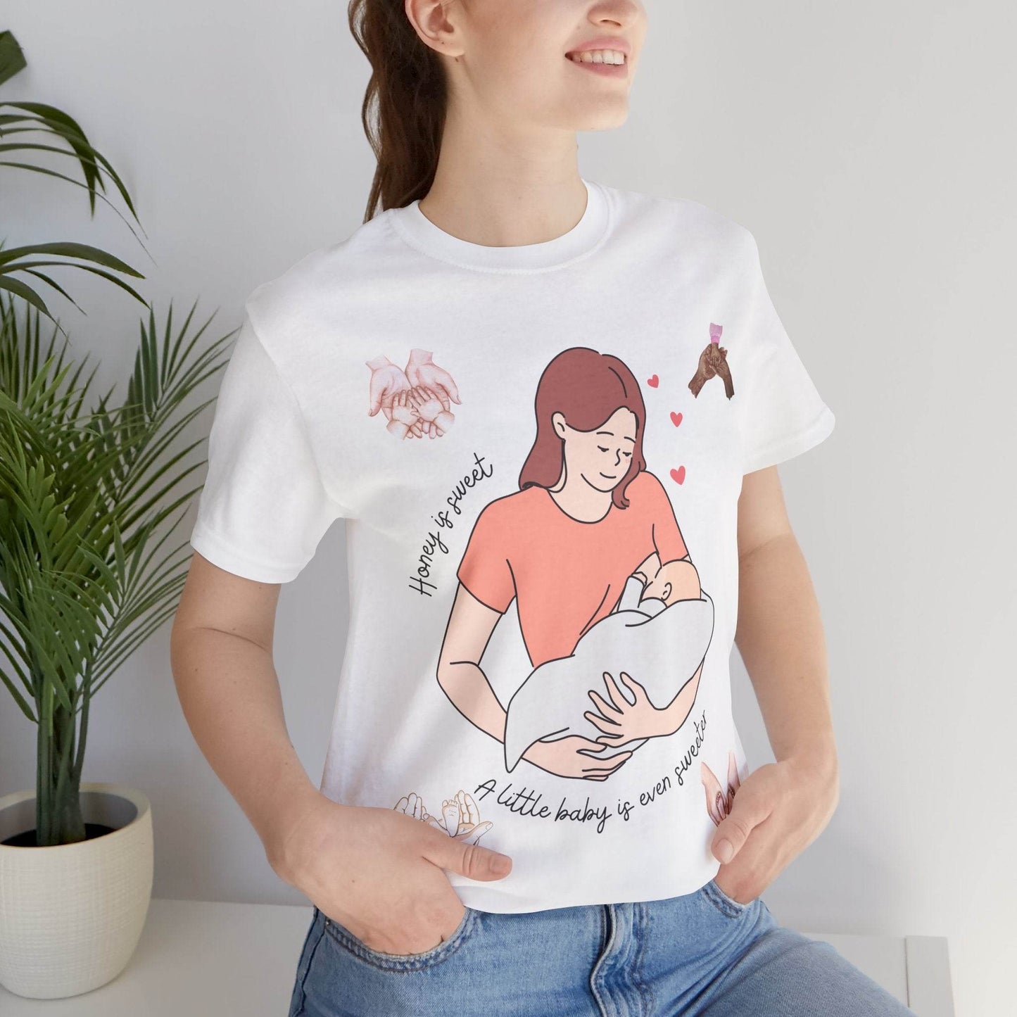 Mom and Baby Sweetness Unisex Tee, Family Love Shirt, Motherhood Gift, New Mom Present, Baby Shower T-shirt, Honey and Baby Picture Top - TRP Custom Co.
