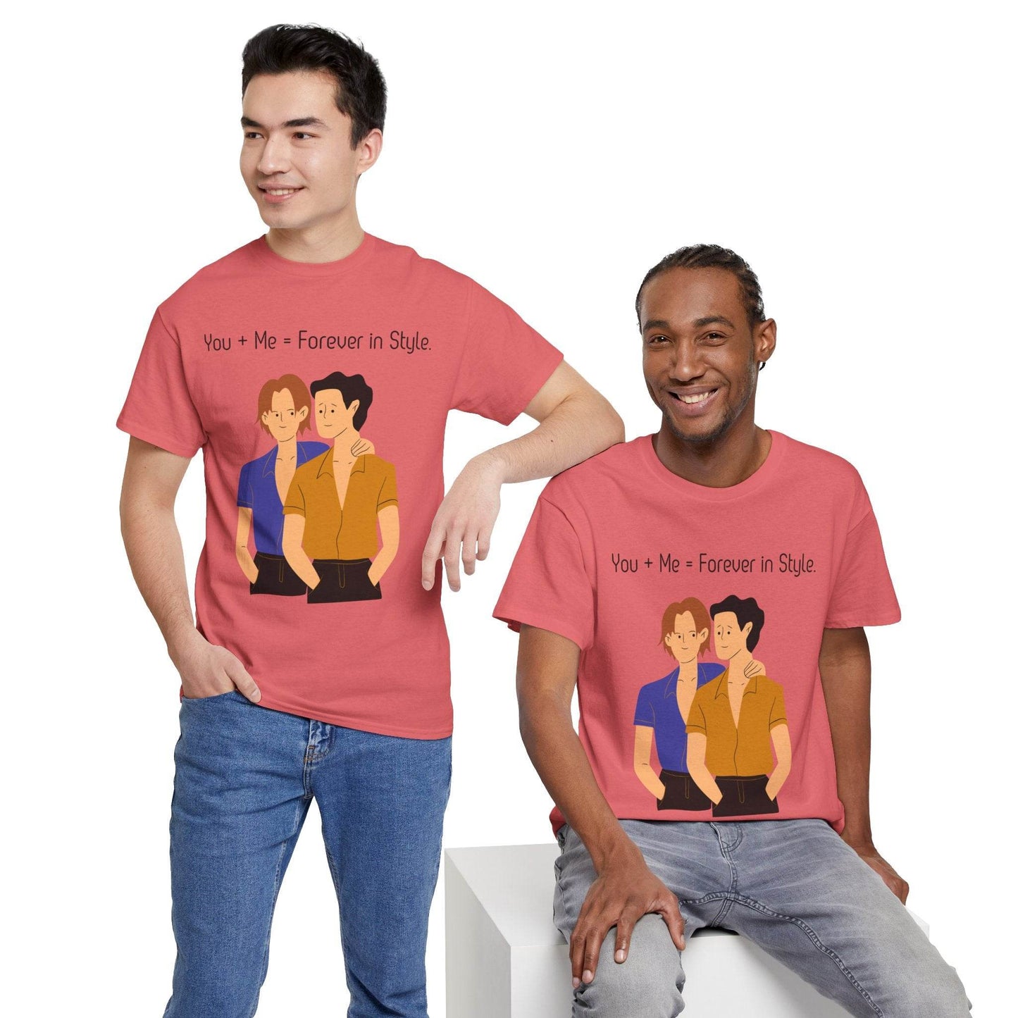 Love is Love Unisex Tee, Gay Couple Shirt, LGBTQ Pride, Same-Sex Relationship Top, Gift for Him, Hug Design T-Shirt - TRP Custom Co.