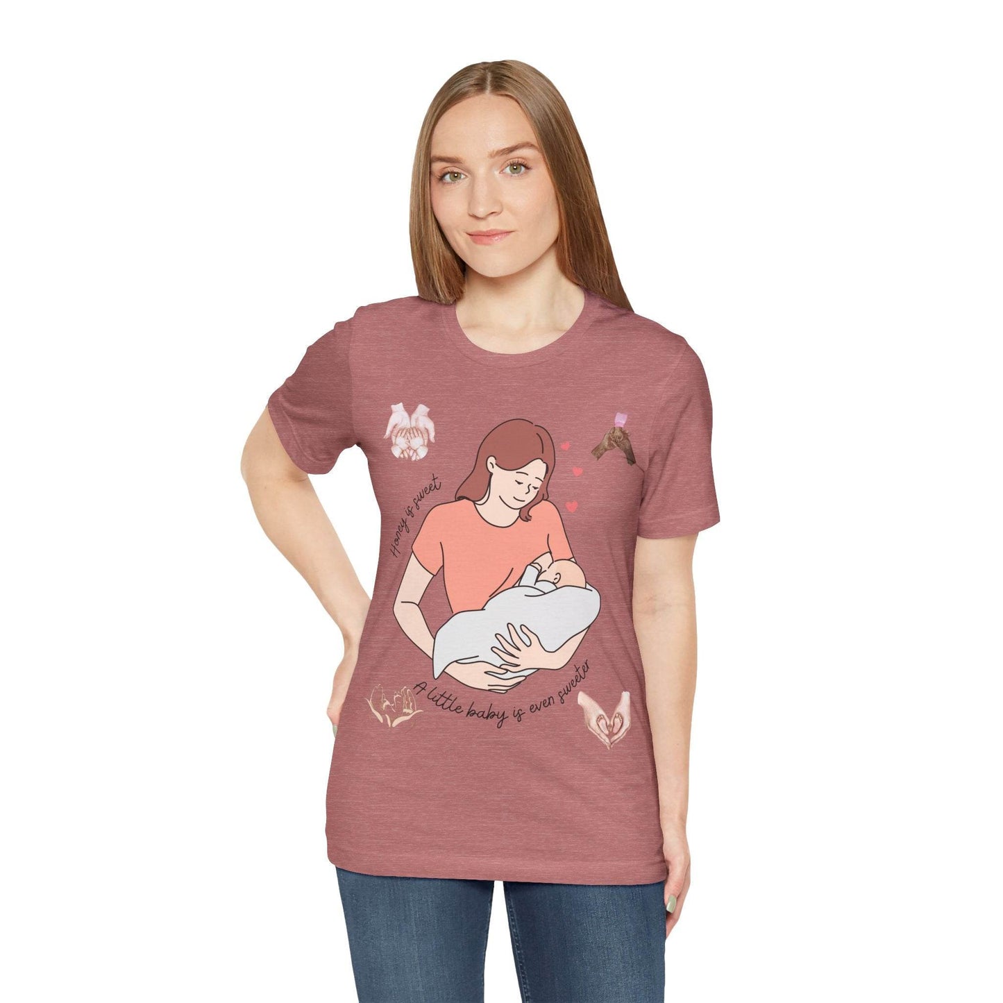 Mom and Baby Sweetness Unisex Tee, Family Love Shirt, Motherhood Gift, New Mom Present, Baby Shower T-shirt, Honey and Baby Picture Top - TRP Custom Co.