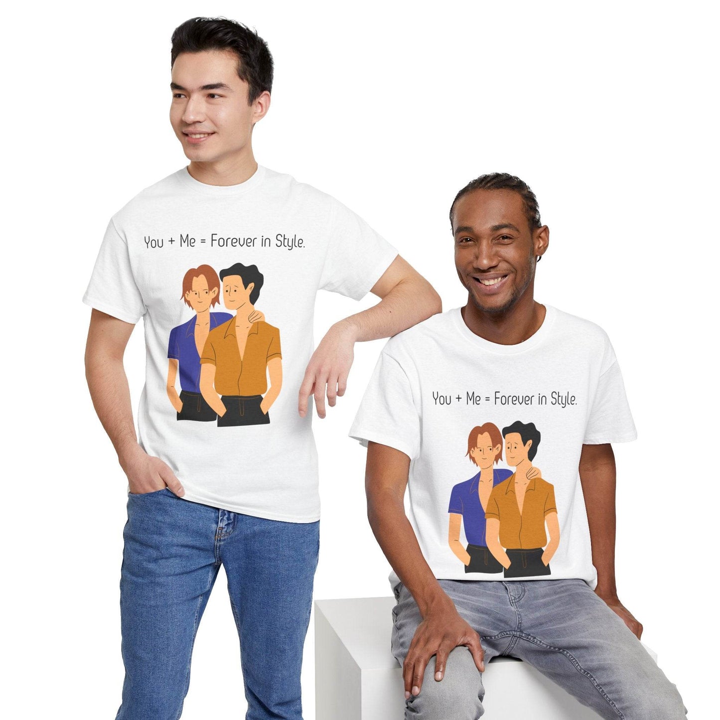 Love is Love Unisex Tee, Gay Couple Shirt, LGBTQ Pride, Same-Sex Relationship Top, Gift for Him, Hug Design T-Shirt - TRP Custom Co.