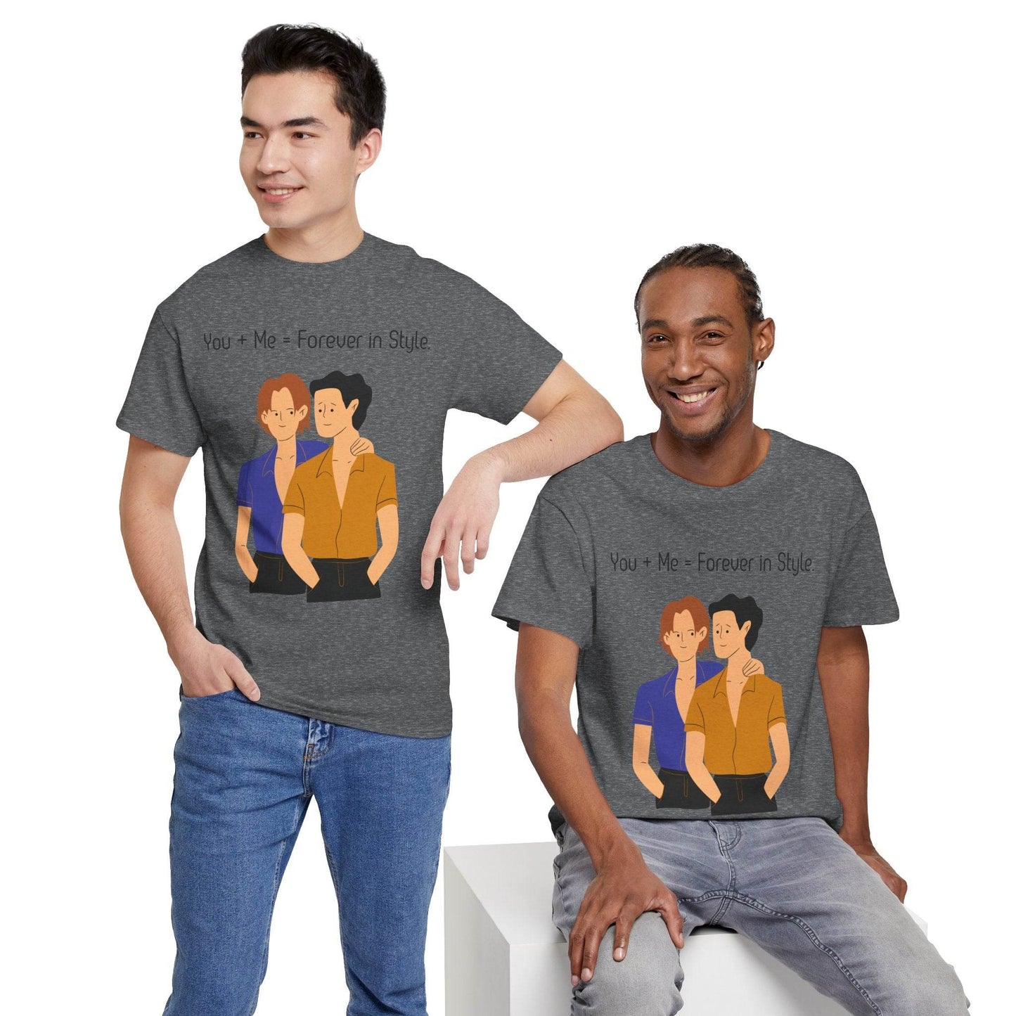 Love is Love Unisex Tee, Gay Couple Shirt, LGBTQ Pride, Same-Sex Relationship Top, Gift for Him, Hug Design T-Shirt - TRP Custom Co.