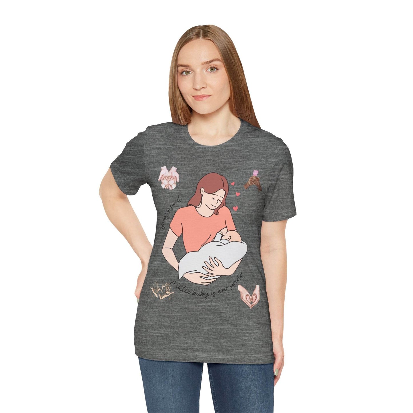 Mom and Baby Sweetness Unisex Tee, Family Love Shirt, Motherhood Gift, New Mom Present, Baby Shower T-shirt, Honey and Baby Picture Top - TRP Custom Co.