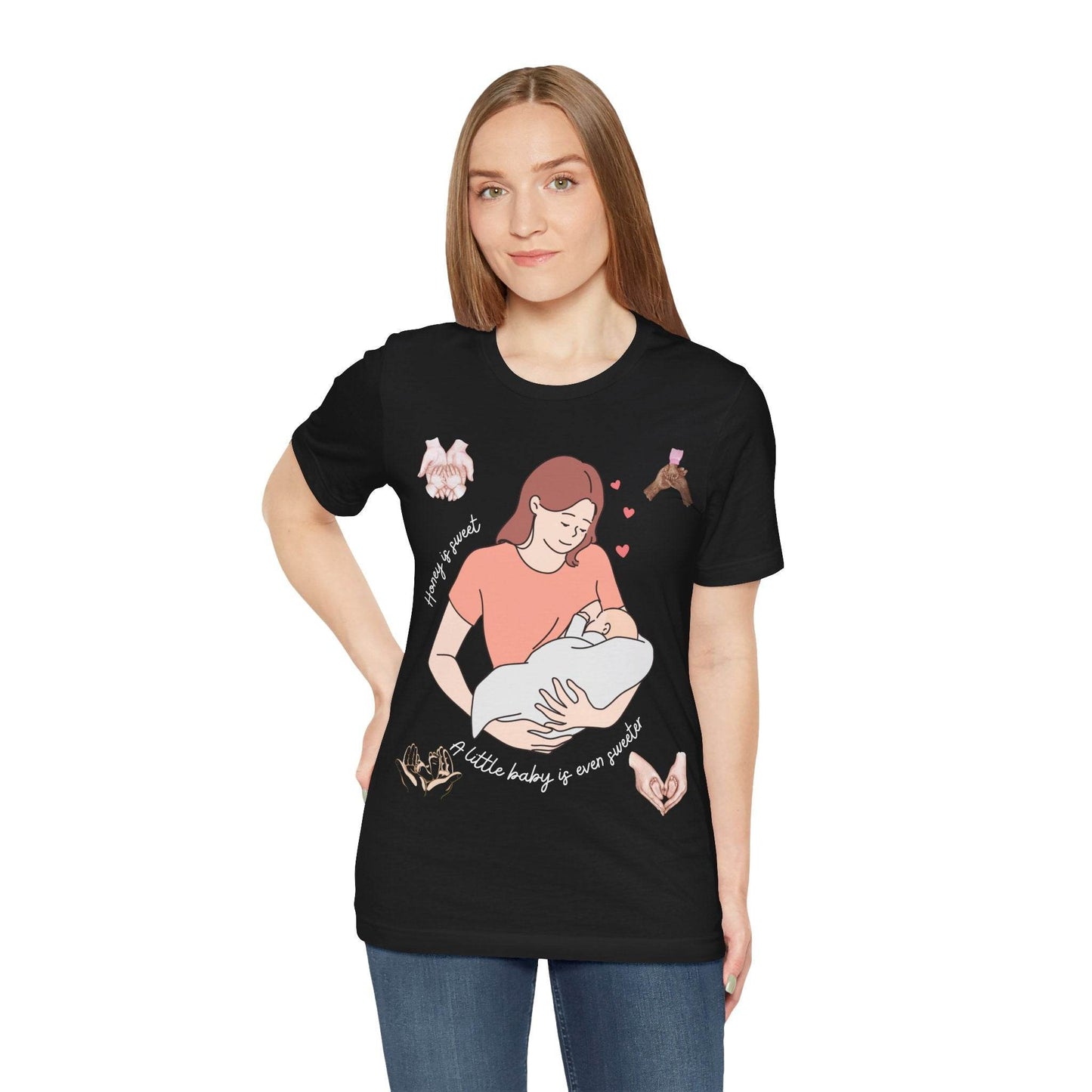 Mom and Baby Sweetness Unisex Tee, Family Love Shirt, Motherhood Gift, New Mom Present, Baby Shower T-shirt, Honey and Baby Picture Top - TRP Custom Co.